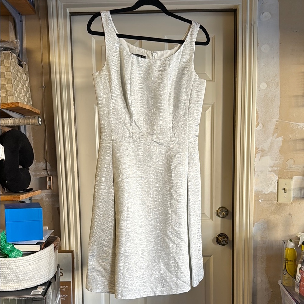 Lafayette 148 New York Silver A-line Midi Dress